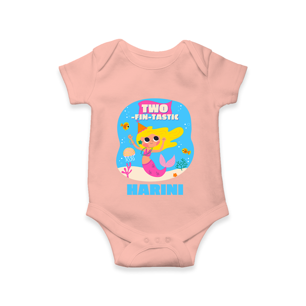 Newborn Romper/Onesie for 2 Month | Customizable Bodysuit | Ideal for Celebrations - PEACH - New Born (Chest 14")