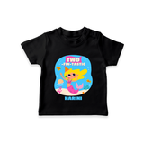 Celebrate The 2nd Birthday With Ocean Theme - Personalized Birthday T-Shirts With Customized Name - BLACK - 0-5 Months Old (Chest 17")