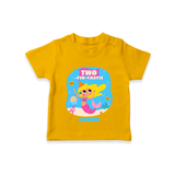 Celebrate The 2nd Birthday With Ocean Theme - Personalized Birthday T-Shirts With Customized Name - CHROME YELLOW - 0-5 Months Old (Chest 17")