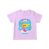 Celebrate The 2nd Birthday With Ocean Theme - Personalized Birthday T-Shirts With Customized Name - LILAC - 0-5 Months Old (Chest 17")