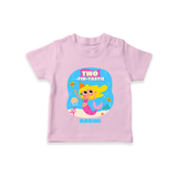 Celebrate The 2nd Birthday With Ocean Theme - Personalized Birthday T-Shirts With Customized Name - PINK - 0-5 Months Old (Chest 17")