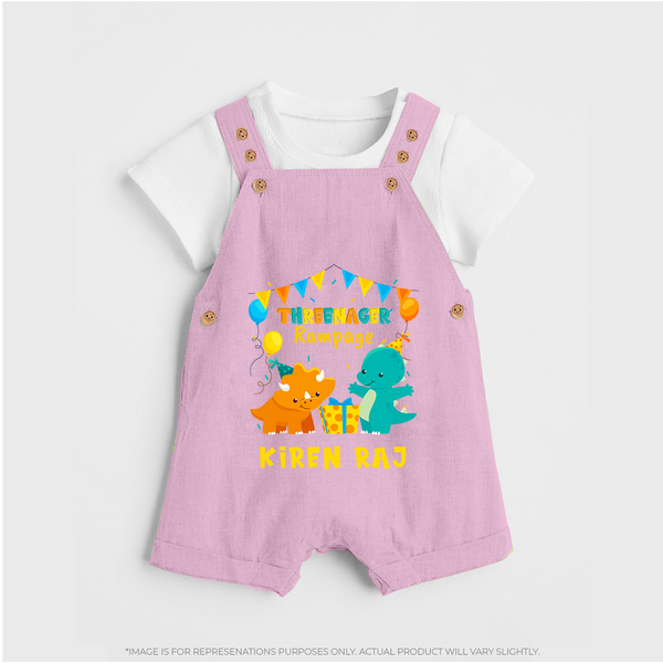 Newborn Dungaree Set for 3 Month | Customizable Dungaree Set | Ideal for Celebrations - BABY PINK - 0 - 5 Months Old (Chest 18")