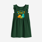 Celebrate The 3rd Birthday "Threenager Rampage" with Personalized Frock - BOTTLE GREEN - 0 - 6 Months Old (Chest 18")