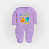 Newborn Full Sleeve Bodysuit/ Sleep Suit/ Jumpsuit for 3 Month | Customizable Full Sleeve Bodysuit/ Sleep Suit/ Jumpsuit | Ideal for Celebrations - LILAC - New Born (Chest 7.5")