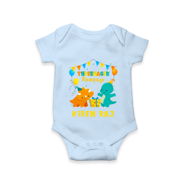 Newborn Romper/Onesie for 3 Month | Customizable Bodysuit | Ideal for Celebrations - BABY BLUE - New Born (Chest 14")