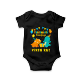Newborn Romper/Onesie for 3 Month | Customizable Bodysuit | Ideal for Celebrations - BLACK - New Born (Chest 14")