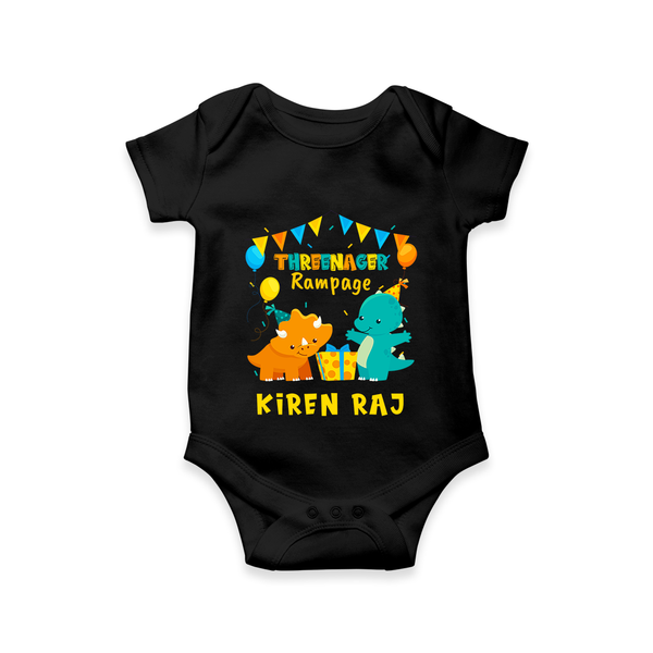 Newborn Romper/Onesie for 3 Month | Customizable Bodysuit | Ideal for Celebrations - BLACK - New Born (Chest 14")