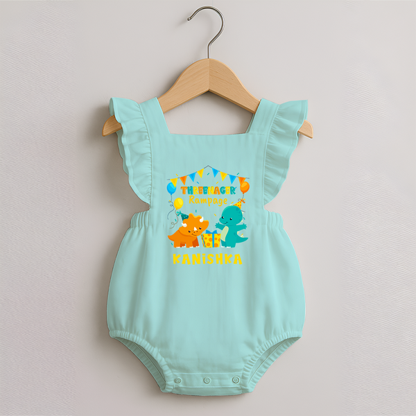 Newborn Romper Frock for 3 Month | Customizable Romper Frock | Ideal for Celebrations - MINT GREEN - 0 - 3 Months Old (Chest 19")