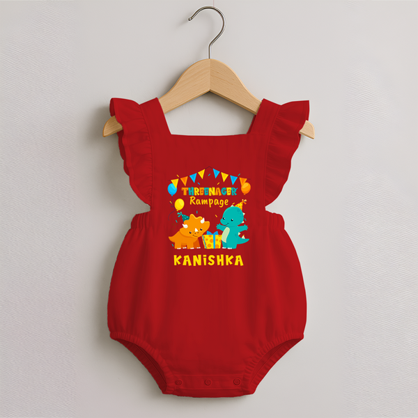 Newborn Romper Frock for 3 Month | Customizable Romper Frock | Ideal for Celebrations - RED - 0 - 3 Months Old (Chest 19")