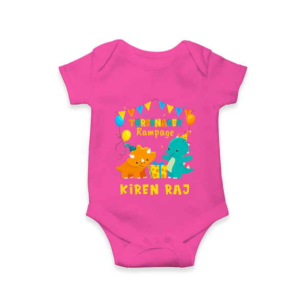 Newborn Romper/Onesie for 3 Month | Customizable Bodysuit | Ideal for Celebrations - HOT PINK - New Born (Chest 14")