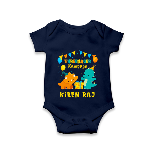 Newborn Romper/Onesie for 3 Month | Customizable Bodysuit | Ideal for Celebrations - NAVY BLUE - New Born (Chest 14")