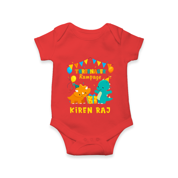 Newborn Romper/Onesie for 3 Month | Customizable Bodysuit | Ideal for Celebrations - RED - New Born (Chest 14")