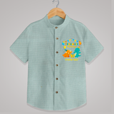 Celebrate The 3rd Birthday With Dino Theme - Personalized Birthday Shirts With Customized Name - ARCTIC BLUE - 0 - 6 Months Old (Chest 23")