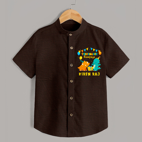 Newborn Shirt for 3 Month | Customizable Shirt | Ideal for Celebrations - CHOCOLATE BROWN - 0 - 6 Months Old (Chest 23")