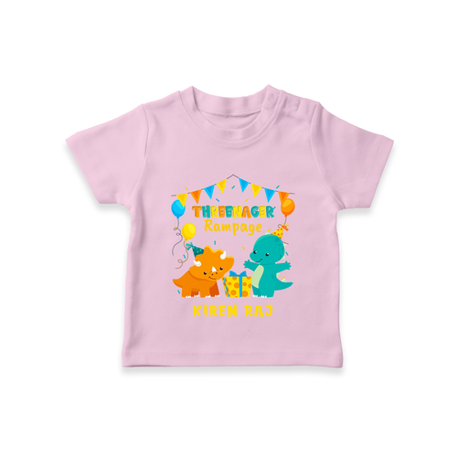 Celebrate The 3rd Birthday With Dino Theme - Personalized Birthday T-Shirts With Customized Name