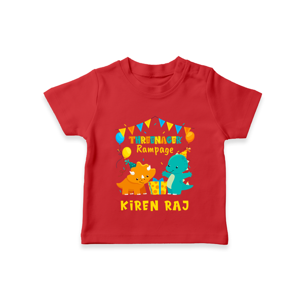 Newborn T-Shirt for 3 Month | Customizable T-Shirt | Ideal for Celebrations - RED - 0-5 Months Old (Chest 17")