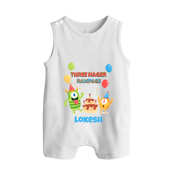 Baby Milestone Romper Suit/ Sleeveless Romper | Custom 3 Month Romper Suit/ Sleeveless Romper | Soft, Skin-Friendly Cotton - WHITE - 0 - 5 Months Old (Chest 18")