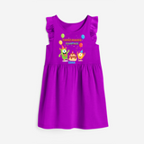 Celebrate The Third Birthday "Threenager Rampage" with Personalized Frock - PURPLE - 0 - 6 Months Old (Chest 18")