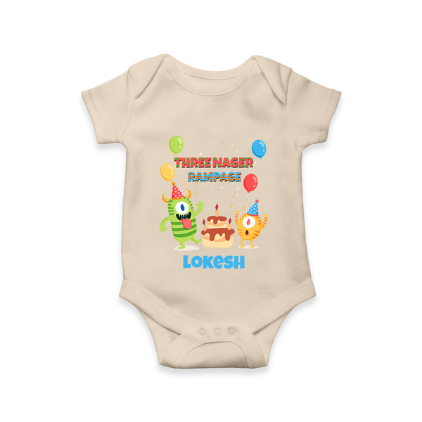 Baby Milestone Romper | Custom 3 Month Onesie | Soft, Skin-Friendly Cotton - IVORY - New Born (Chest 14")