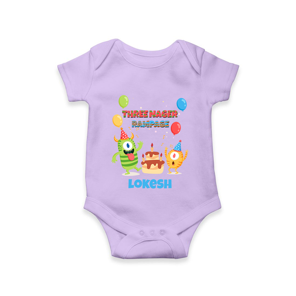 Baby Milestone Romper | Custom 3 Month Onesie | Soft, Skin-Friendly Cotton - LILAC - New Born (Chest 14")
