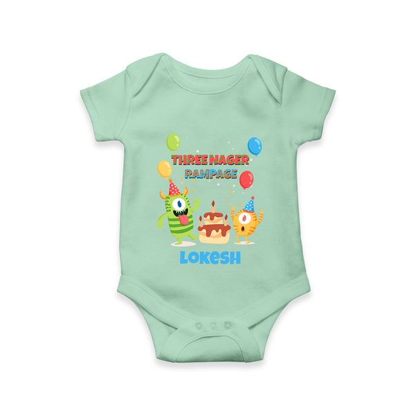 Baby Milestone Romper | Custom 3 Month Onesie | Soft, Skin-Friendly Cotton - MINT GREEN - New Born (Chest 14")