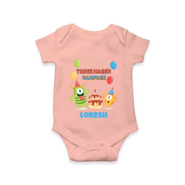 Baby Milestone Romper | Custom 3 Month Onesie | Soft, Skin-Friendly Cotton - PEACH - New Born (Chest 14")