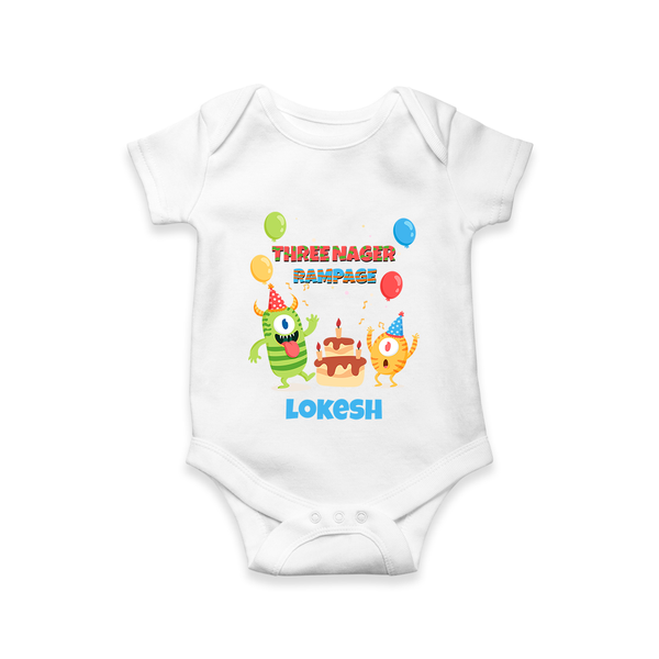Baby Milestone Romper | Custom 3 Month Onesie | Soft, Skin-Friendly Cotton - WHITE - New Born (Chest 14")