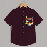 Celebrate The Third Birthday "Threenager Rampage" with Personalized Shirt - MAROON - 0 - 6 Months Old (Chest 21")