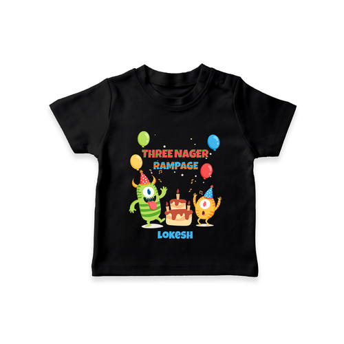 Celebrate The 3rd Birthday With Three Nagar Rampage - Personalized Birthday T-Shirts With Customized Name