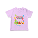 Celebrate The 3rd Birthday With Three Nagar Rampage - Personalized Birthday T-Shirts With Customized Name - LILAC - 0-5 Months Old (Chest 17")