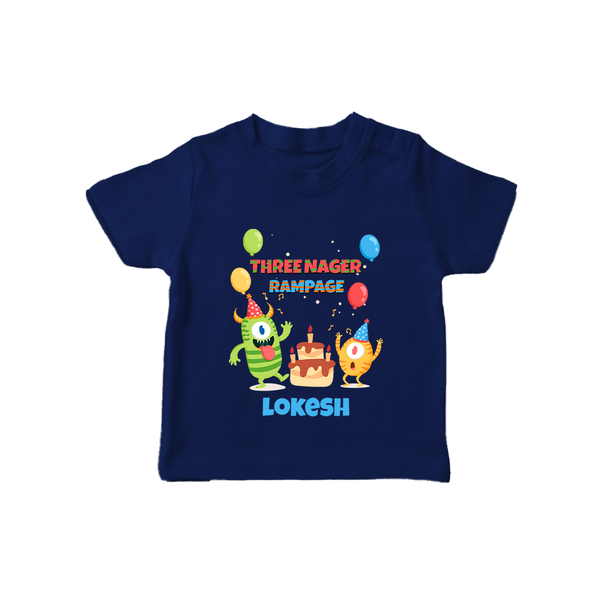 Baby Milestone T-Shirt | Custom 3 Month T-Shirt | Soft, Skin-Friendly Cotton - NAVY BLUE - 0-5 Months Old (Chest 17")
