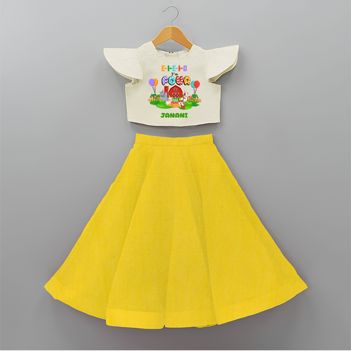 Celebrate The 4th Birthday With Farm Theme - Personalized Birthday Crop Top And Skirt With Customized Name