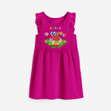 Celebrate The 4th Birthday "E-I-E-I-O I'm Four" with Personalized Frock - HOT PINK - 0 - 6 Months Old (Chest 18")