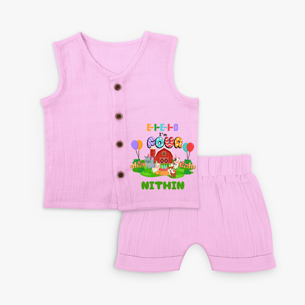 Newborn Jabla Set for 4 Month | Customizable Jabla Set | Ideal for Celebrations - BABY PINK - 0 - 3 Months Old (Chest 9.8")