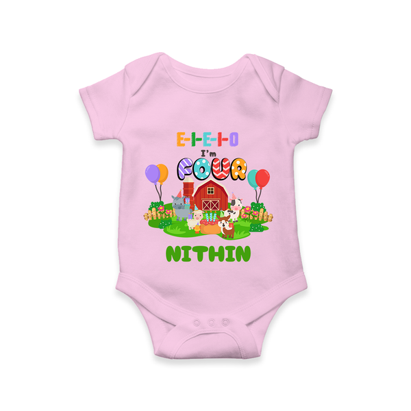 Newborn Romper/Onesie for 4 Month | Customizable Bodysuit | Ideal for Celebrations - BABY PINK - New Born (Chest 14")