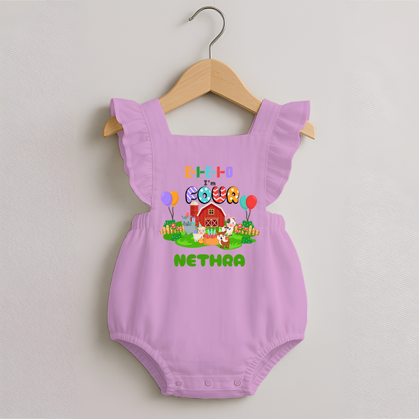 Newborn Romper Frock for 4 Month | Customizable Romper Frock | Ideal for Celebrations - BABY PINK - 0 - 3 Months Old (Chest 19")