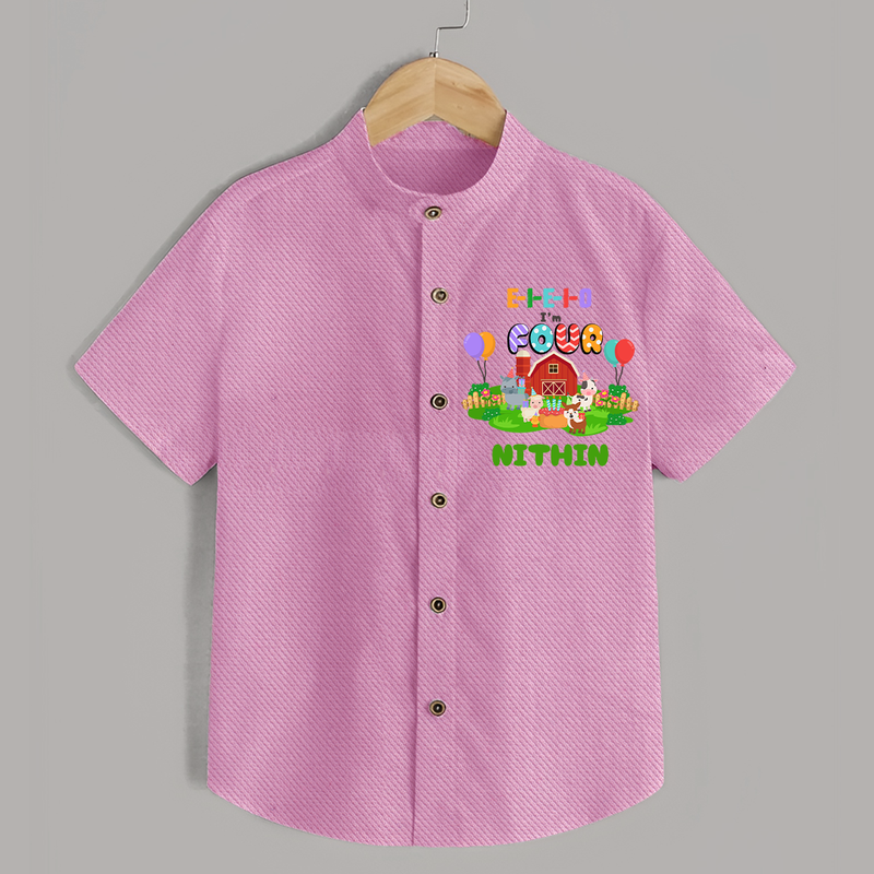 Newborn Shirt for 4 Month | Customizable Shirt | Ideal for Celebrations - BABY PINK - 0 - 6 Months Old (Chest 23")