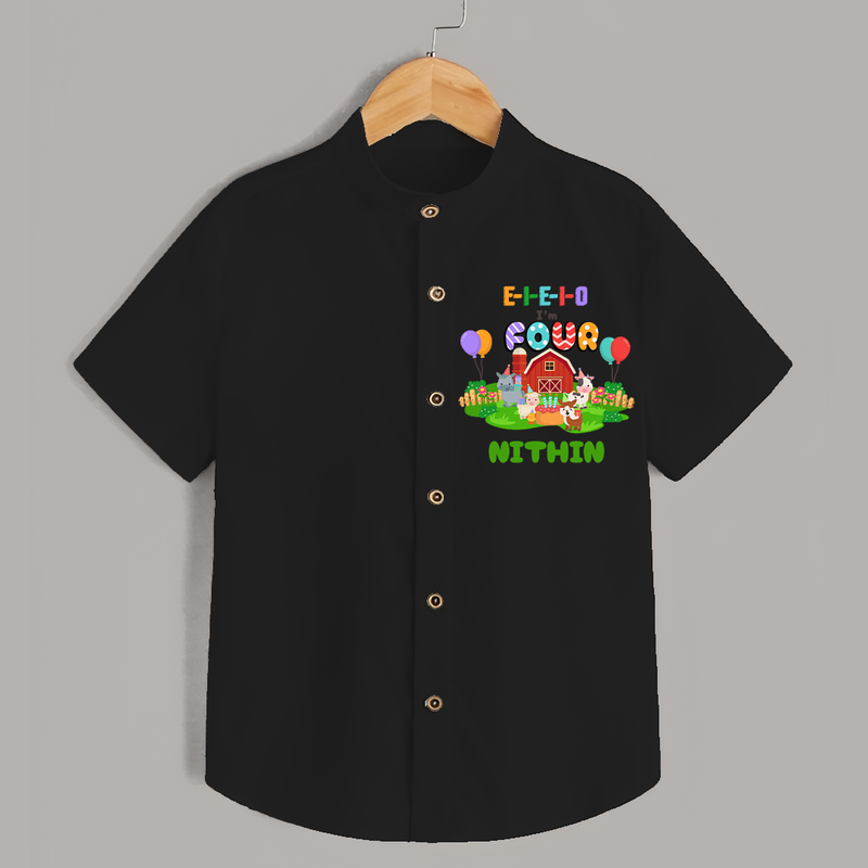 Newborn Shirt for 4 Month | Customizable Shirt | Ideal for Celebrations - BLACK - 0 - 6 Months Old (Chest 23")