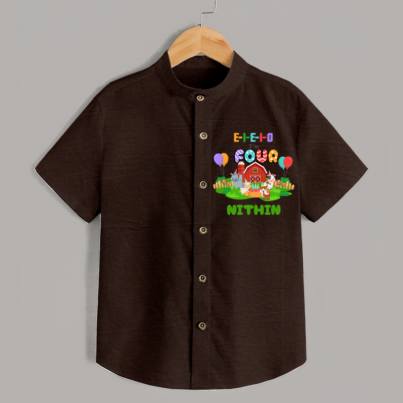 Newborn Shirt for 4 Month | Customizable Shirt | Ideal for Celebrations - CHOCOLATE BROWN - 0 - 6 Months Old (Chest 23")