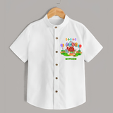 Celebrate The 4th Birthday With Farm Theme - Personalized Birthday Shirts With Customized Name - WHITE - 0 - 6 Months Old (Chest 23")