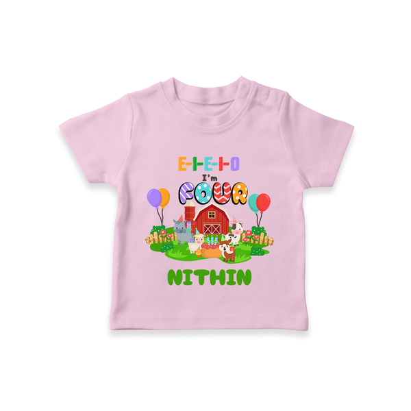 Newborn T-Shirt for 4 Month | Customizable T-Shirt | Ideal for Celebrations - BABY PINK - 0-5 Months Old (Chest 17")
