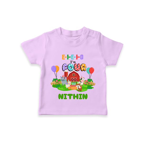 Newborn T-Shirt for 4 Month | Customizable T-Shirt | Ideal for Celebrations - LILAC - 0-5 Months Old (Chest 17")