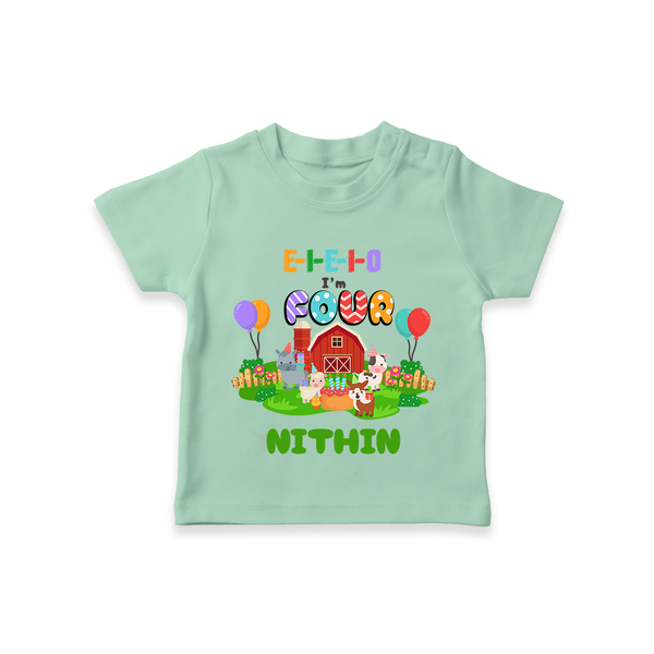 Newborn T-Shirt for 4 Month | Customizable T-Shirt | Ideal for Celebrations - MINT GREEN - 0-5 Months Old (Chest 17")