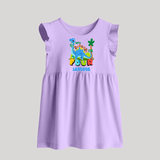 Baby Milestone Baby Frock | Custom 4 Month Baby Frock | Soft, Skin-Friendly Cotton - LILAC - 0 - 3 Months Old (Chest 17")