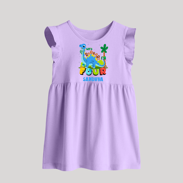 Baby Milestone Baby Frock | Custom 4 Month Baby Frock | Soft, Skin-Friendly Cotton - LILAC - 0 - 3 Months Old (Chest 17")