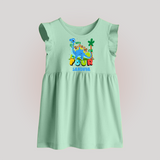 Baby Milestone Baby Frock | Custom 4 Month Baby Frock | Soft, Skin-Friendly Cotton - MINT GREEN - 0 - 3 Months Old (Chest 17")