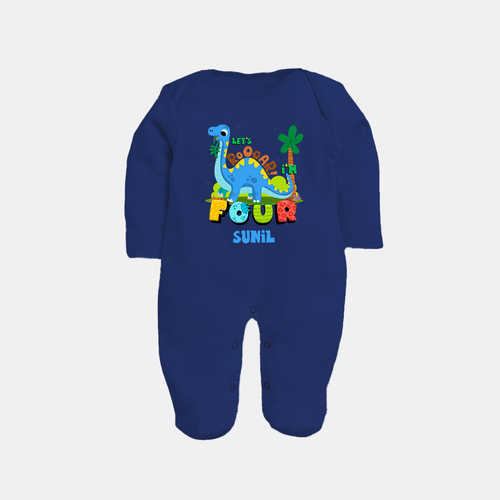 Baby Milestone Full Sleeve Bodysuit/ Sleep Suit/ Jumpsuit | Custom 4 Month Full Sleeve Bodysuit/ Sleep Suit/ Jumpsuit | Soft, Skin-Friendly Cotton
