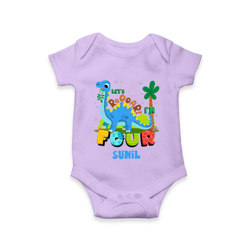Baby Milestone Romper | Custom 4 Month Onesie | Soft, Skin-Friendly Cotton - LILAC - New Born (Chest 14")
