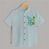 Baby Milestone Shirt | Custom 4 Month Shirt | Soft, Skin-Friendly Cotton - ARCTIC BLUE - 0 - 6 Months Old (Chest 23")