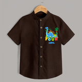 Baby Milestone Shirt | Custom 4 Month Shirt | Soft, Skin-Friendly Cotton - CHOCOLATE BROWN - 0 - 6 Months Old (Chest 23")